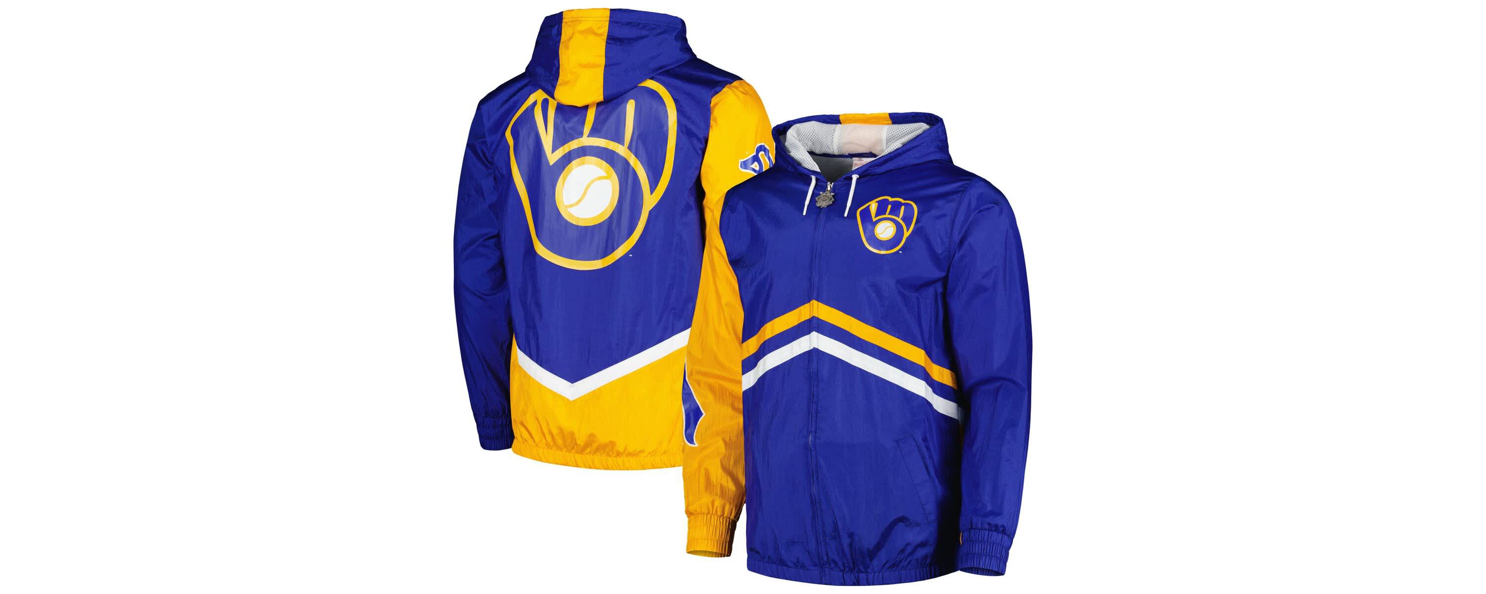 MLB Milwaukee Brewers Undeniable Full-Zip Hoodie Windbreaker Jacket