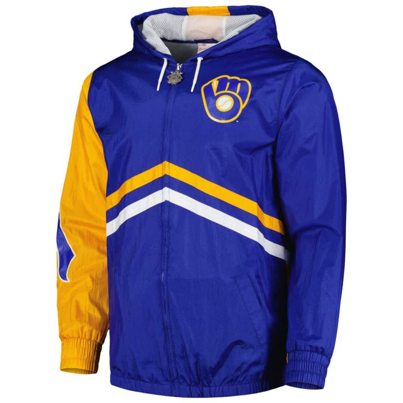 MLB Milwaukee Brewers Undeniable Full-Zip Hoodie Windbreaker Jacket