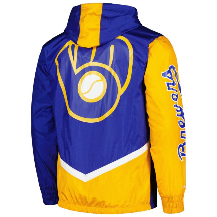MLB Milwaukee Brewers Undeniable Full-Zip Hoodie Windbreaker Jacket