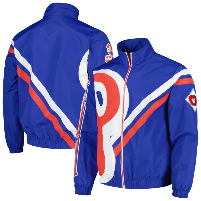 MLB Philadelphia Phillies Exploded Logo Warm Up Full-Zip Jacket