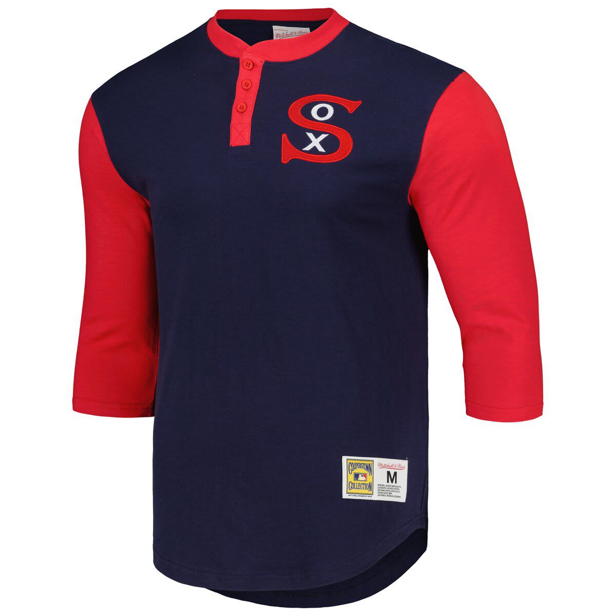 Chicago White Sox MLB Chicago Sox Cooperstown Collection Legendary Slub Henley 3/4-Sleeve T-Shirt