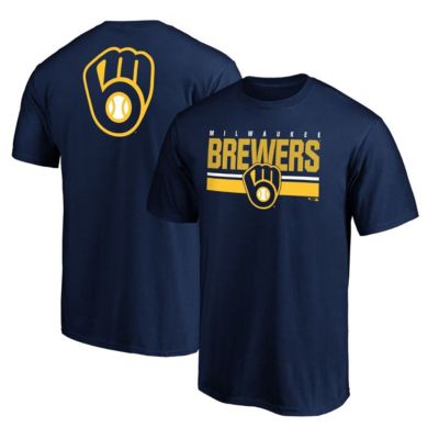 Fanatics Men's MLB Milwaukee Brewers End Game Team Wordmark T-Shirt, Navy Blue, 5XL