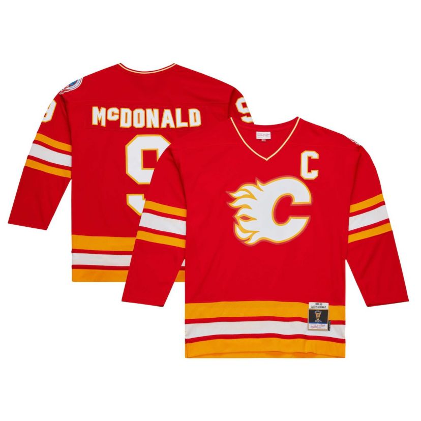 NHL Lanny McDonald Calgary Flames Captain Patch 1988/89 Line Player Jersey