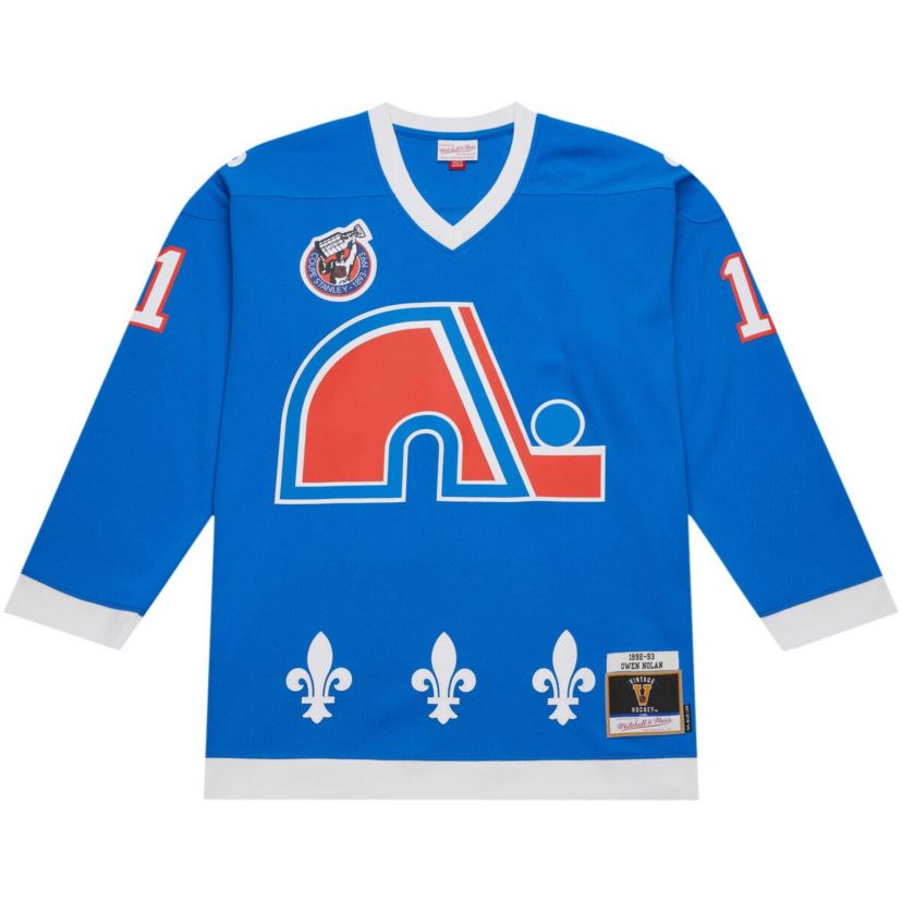 Vintage Hockey Owen Nolan Quebec Nordiques 1992/93 Line Player Jersey