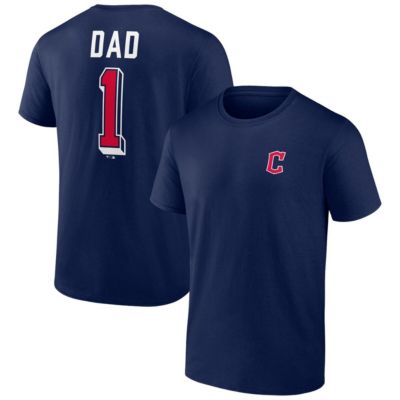 Fanatics MTO Label Men's MLB Cleveland Guardians Number One Dad Team Logo T-Shirt, Navy Blue, 5XL