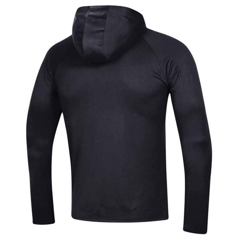 NCAA Under Armour Northwestern Wildcats 2023 Sideline Tech Hooded Raglan Long Sleeve T-Shirt
