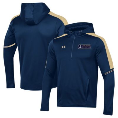 Navy Midshipmen NCAA Under Armour 2023 Sideline Quarter-Zip Hoodie