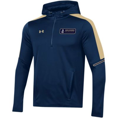 Navy Midshipmen NCAA Under Armour 2023 Sideline Quarter-Zip Hoodie