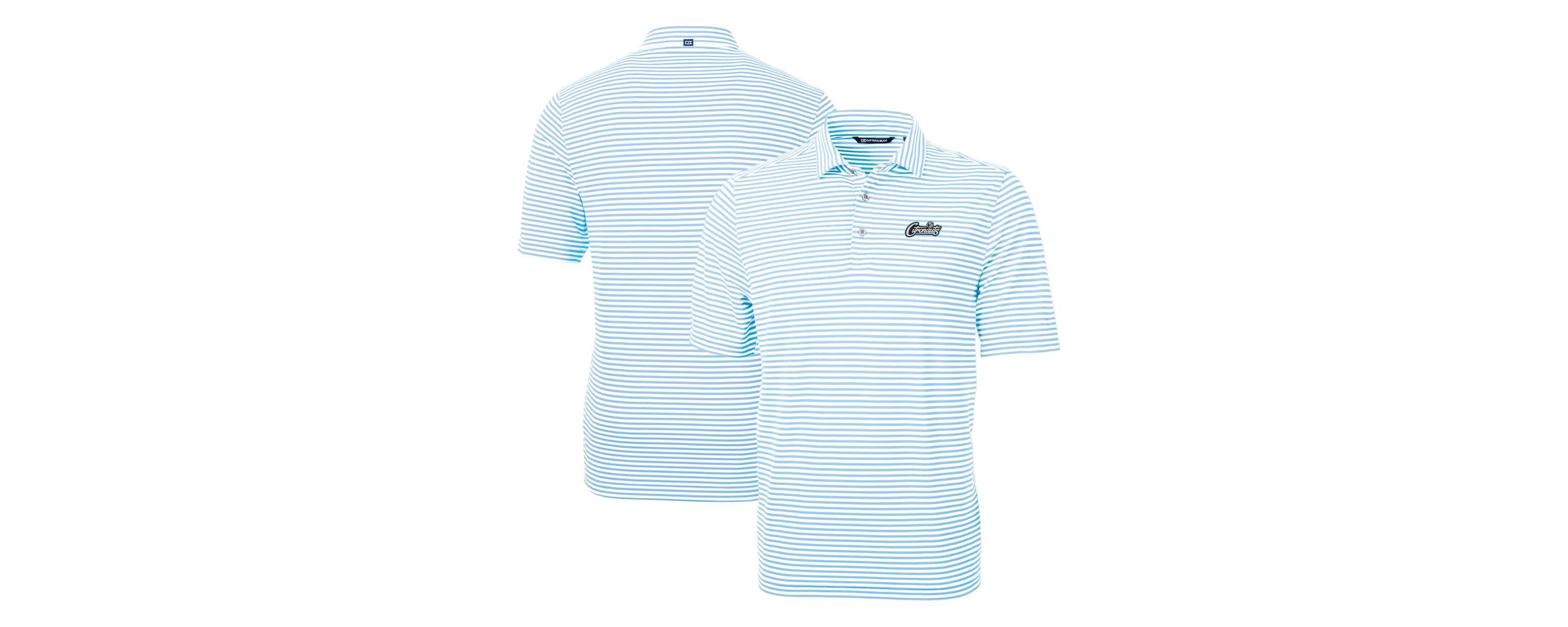NCAA Light UCF Knights Citronaut Logo Virtue Eco Pique Stripe Recycled Big & Tall Polo