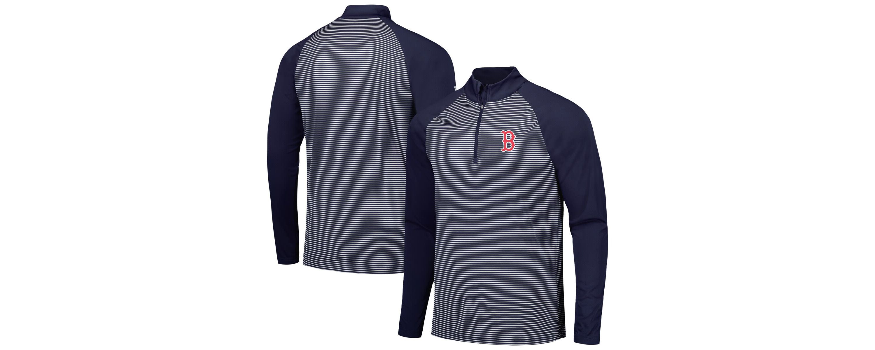Boston Red Sox MLB Boston Sox Charter Striped Raglan Quarter-Zip Top
