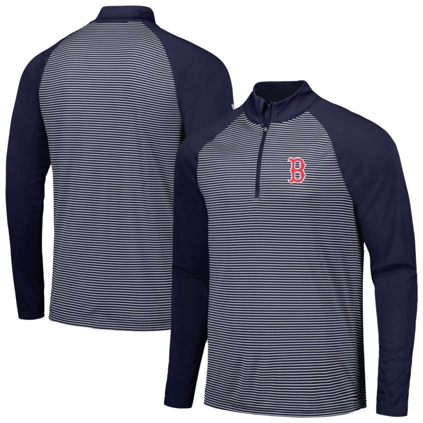 Boston Red Sox MLB Boston Sox Charter Striped Raglan Quarter-Zip Top