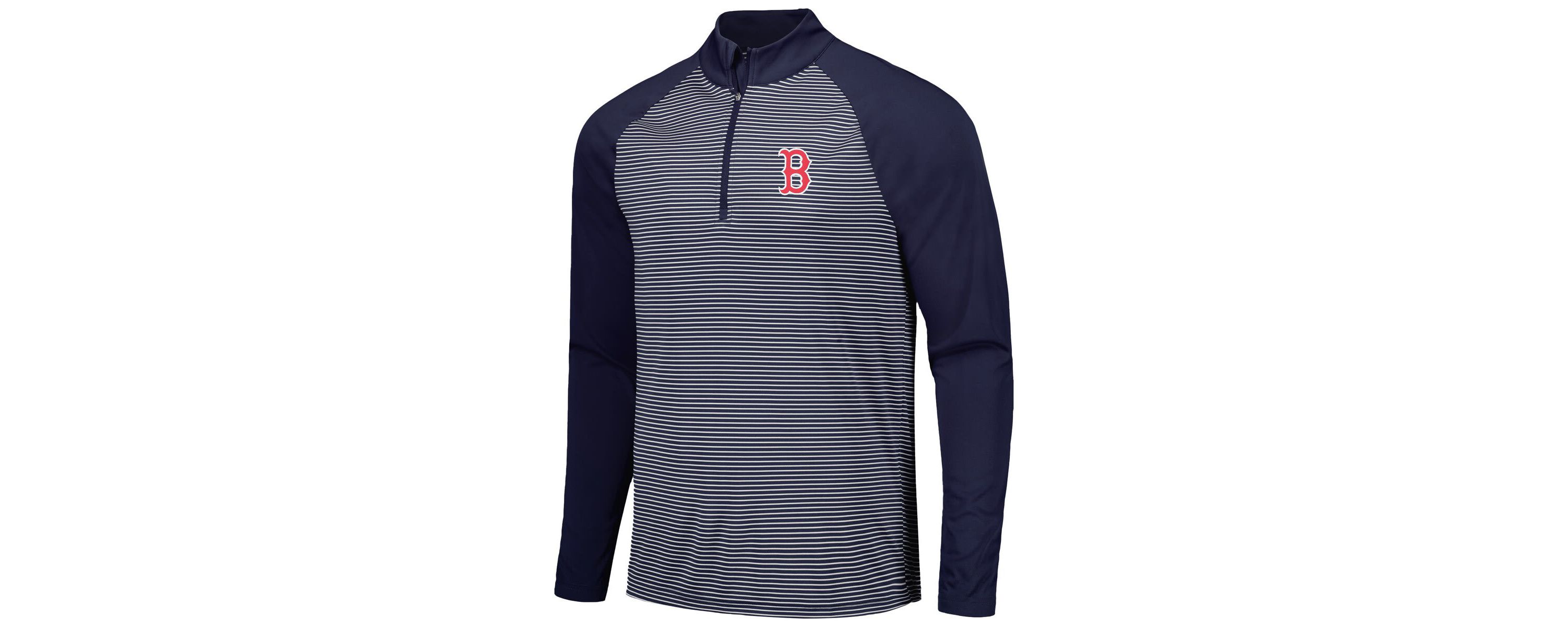 Boston Red Sox MLB Boston Sox Charter Striped Raglan Quarter-Zip Top