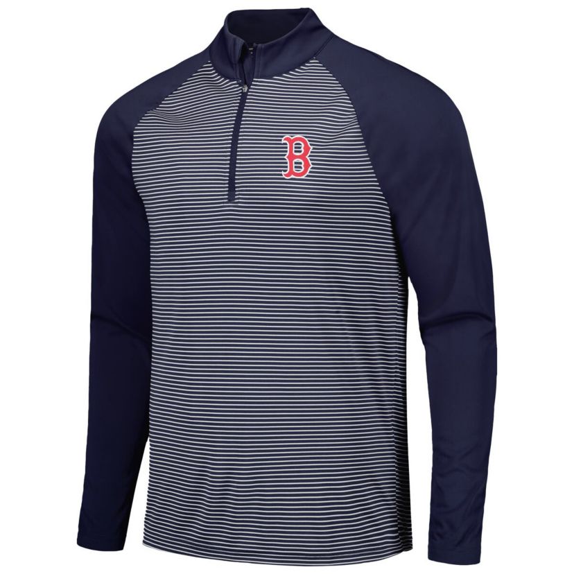 Boston Red Sox MLB Boston Sox Charter Striped Raglan Quarter-Zip Top