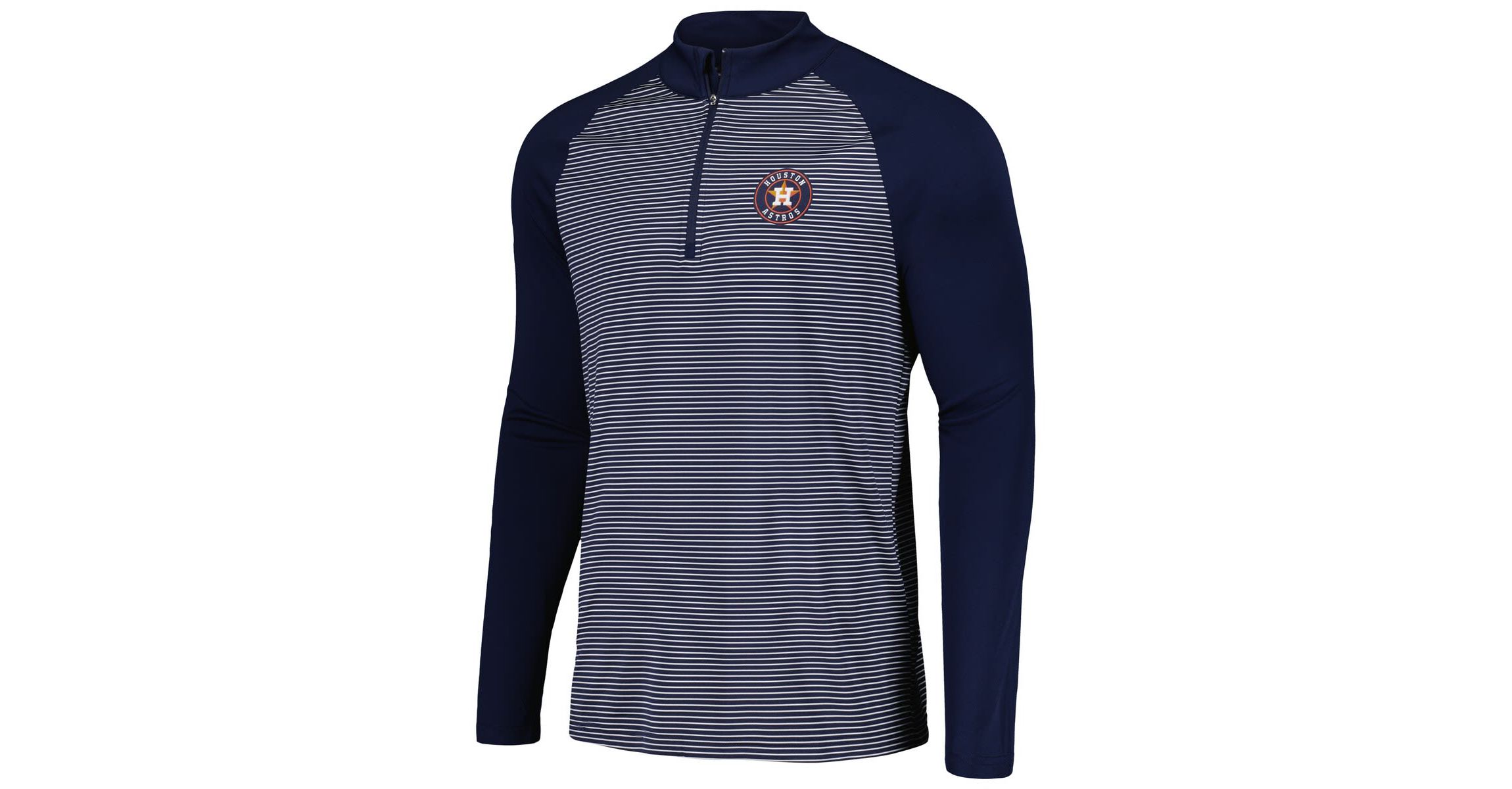 MLB Houston Astros Charter Striped Raglan Quarter-Zip Top