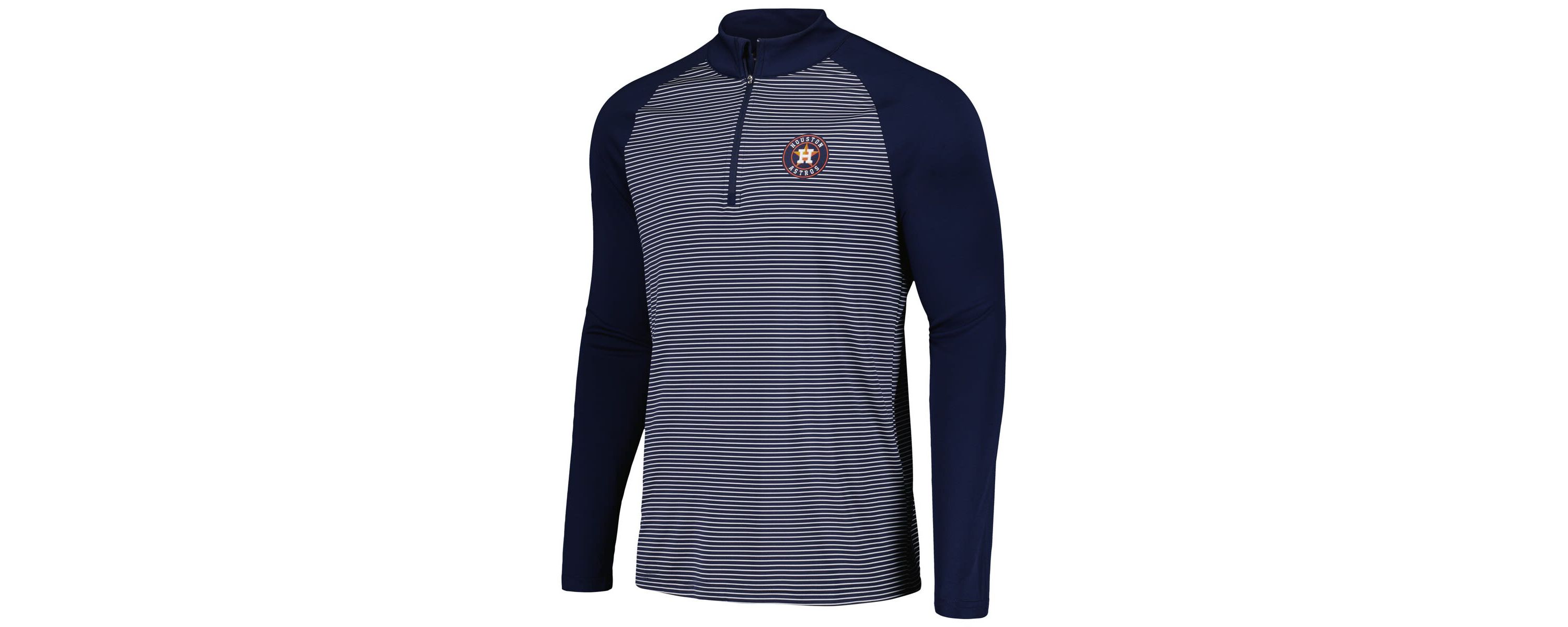 MLB Houston Astros Charter Striped Raglan Quarter-Zip Top