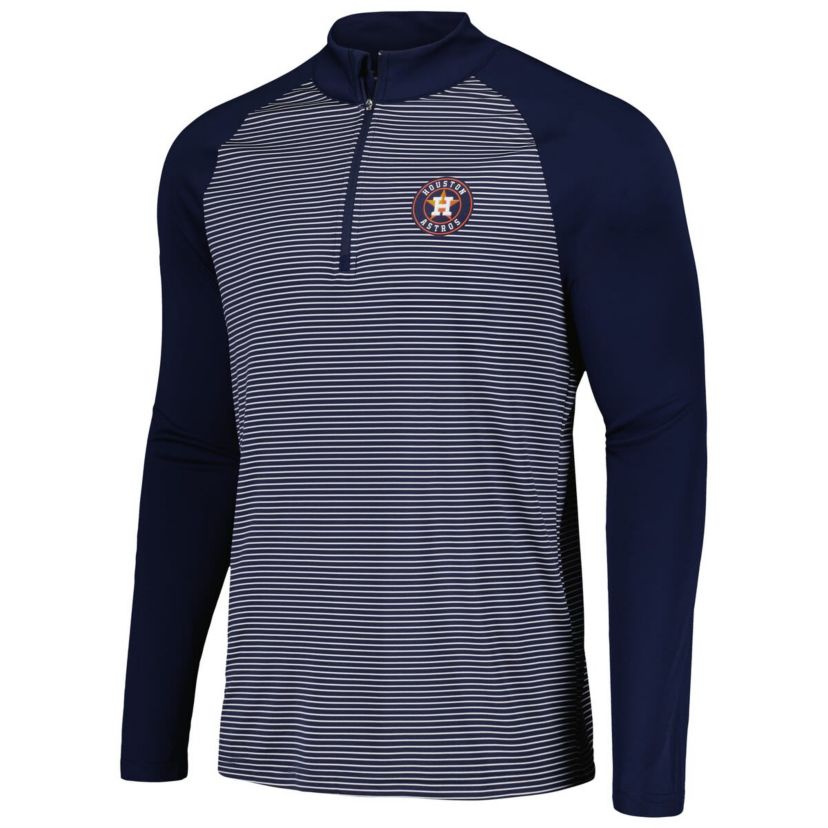 MLB Houston Astros Charter Striped Raglan Quarter-Zip Top