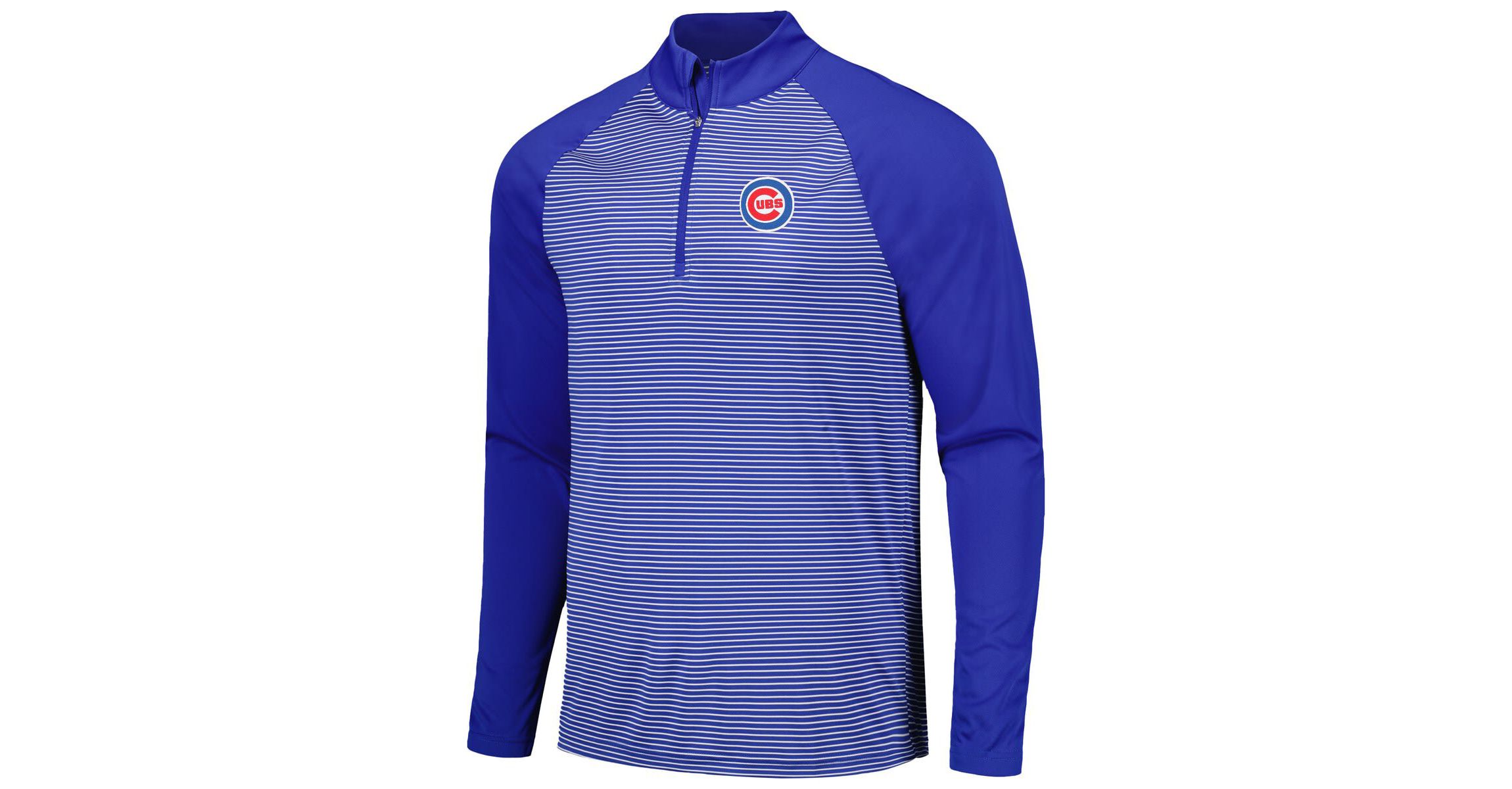 MLB Chicago Cubs Charter Striped Raglan Quarter-Zip Top