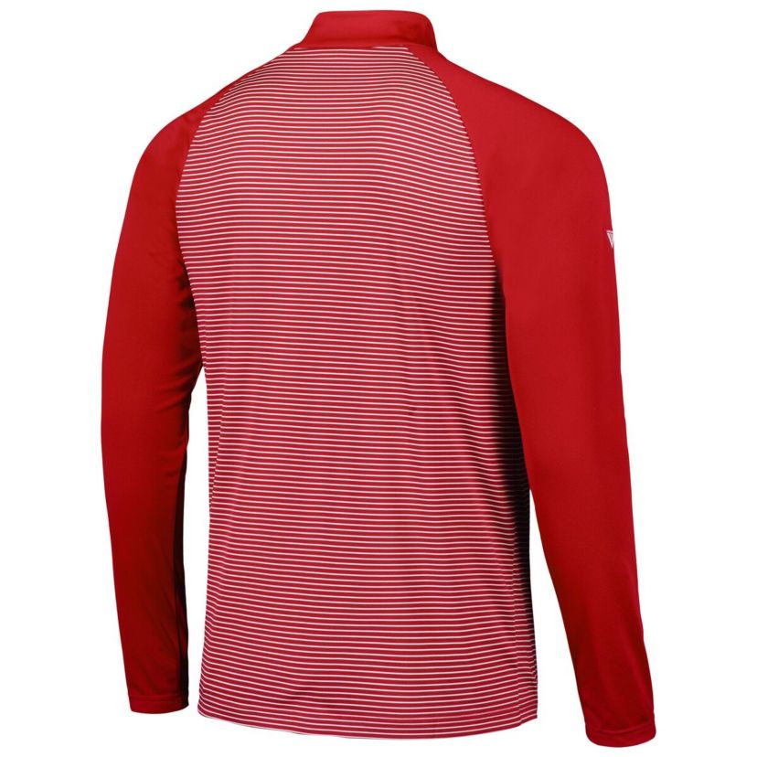 MLB St. Louis Cardinals Charter Striped Raglan Quarter-Zip Top