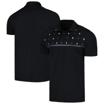 Levelwear Men's Chicago White Sox MLB Chicago Sox Sector Batter Up Raglan Polo, Black, Small