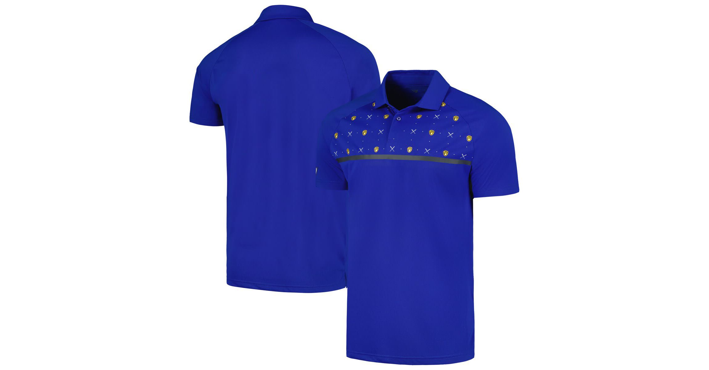 MLB Milwaukee Brewers Sector Batter Up Raglan Polo