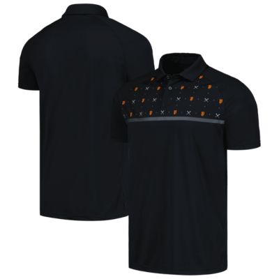 Levelwear Men's MLB San Francisco Giants Sector Batter Up Raglan Polo, Black, Large -  0629321030239