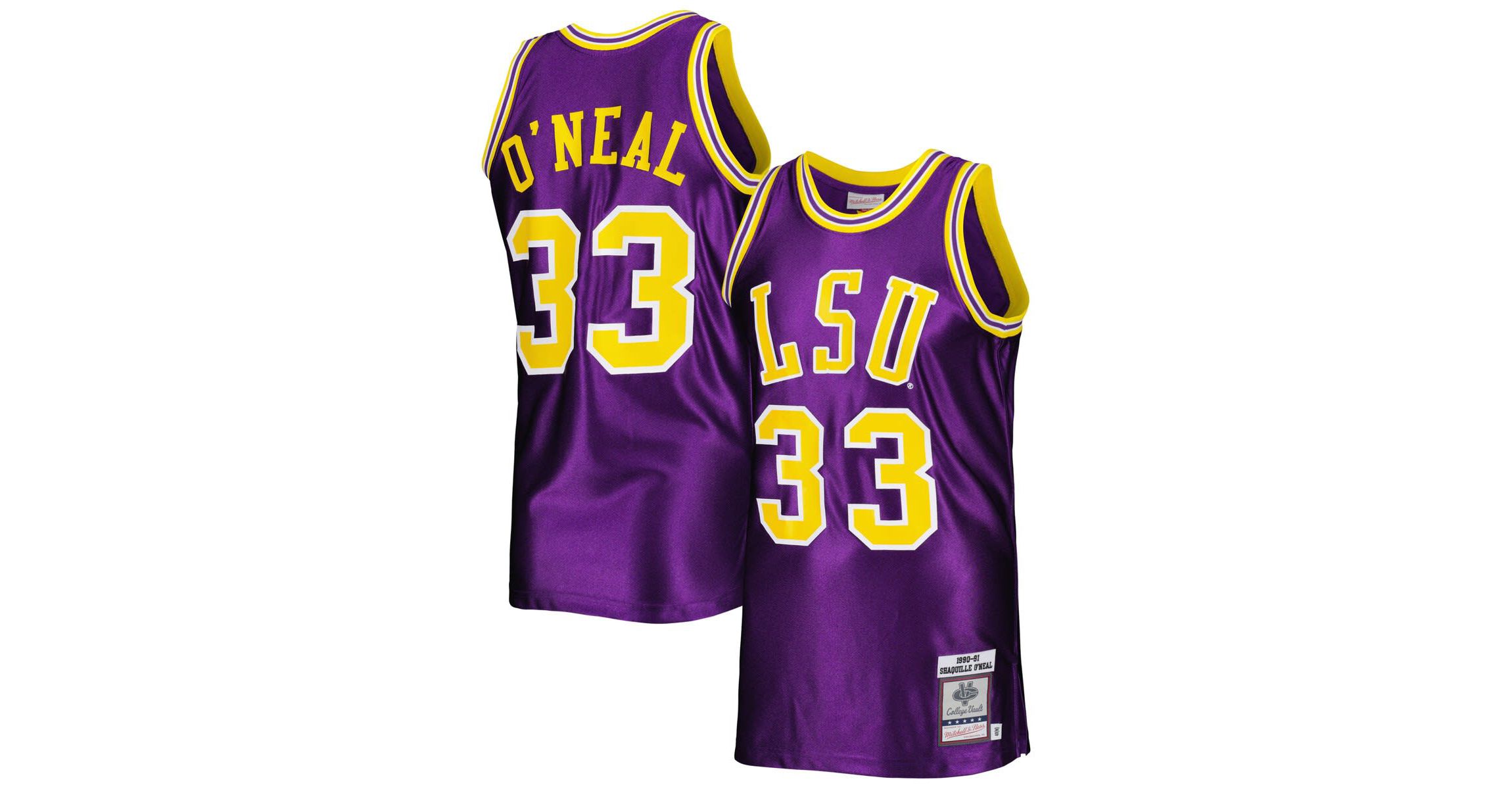NCAA Shaquille ONeal LSU Tigers 1990/91 Authentic Jersey