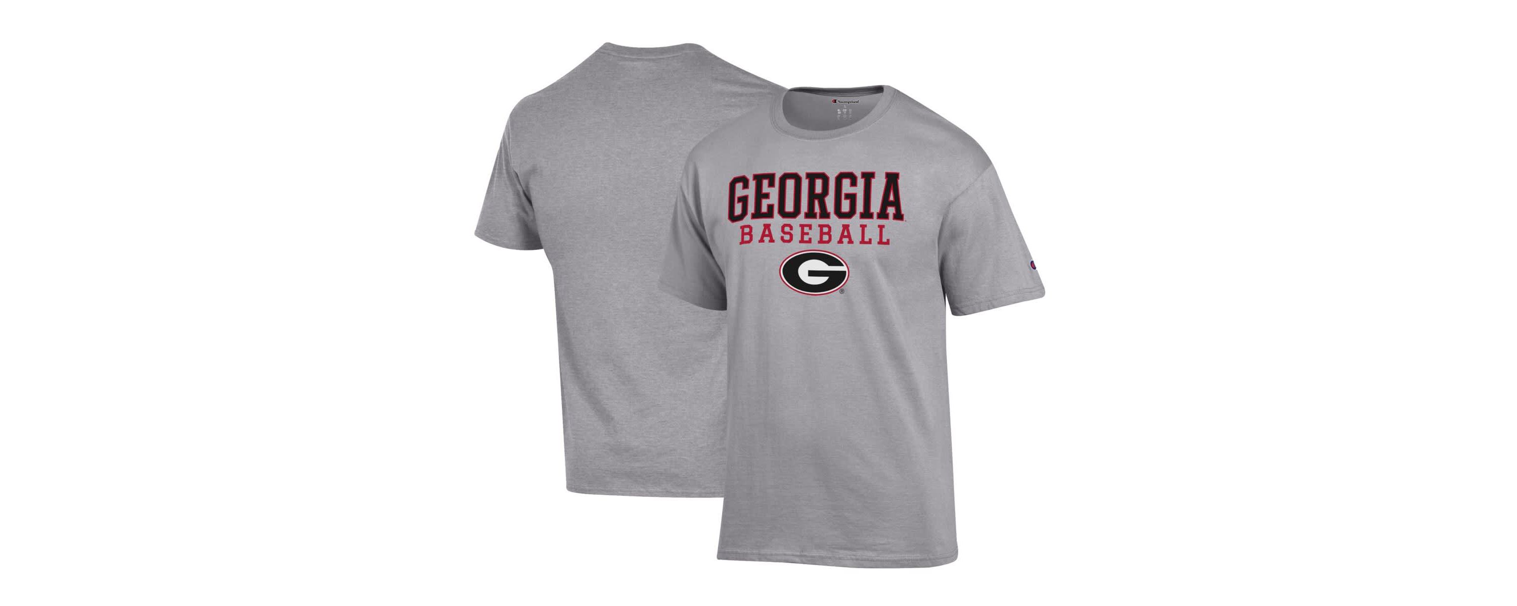 NCAA Georgia Bulldogs Stack Logo Baseball T-Shirt