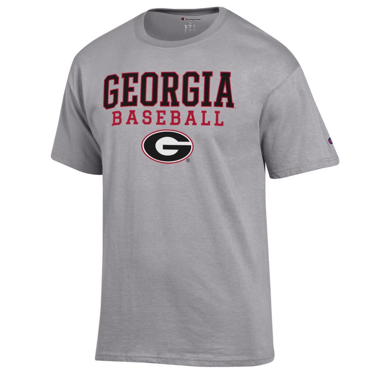 NCAA Georgia Bulldogs Stack Logo Baseball T-Shirt