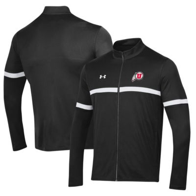 Men's NCAA Under Armour Utah Utes 2023 Assist Warm Up Full-Zip Jacket, Black, Medium