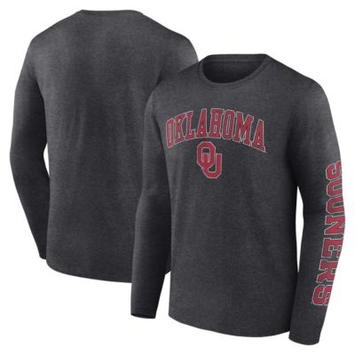 Men's NCAA Fanatics Oklahoma Sooners Distressed Arch Over Logo Long Sleeve T-Shirt