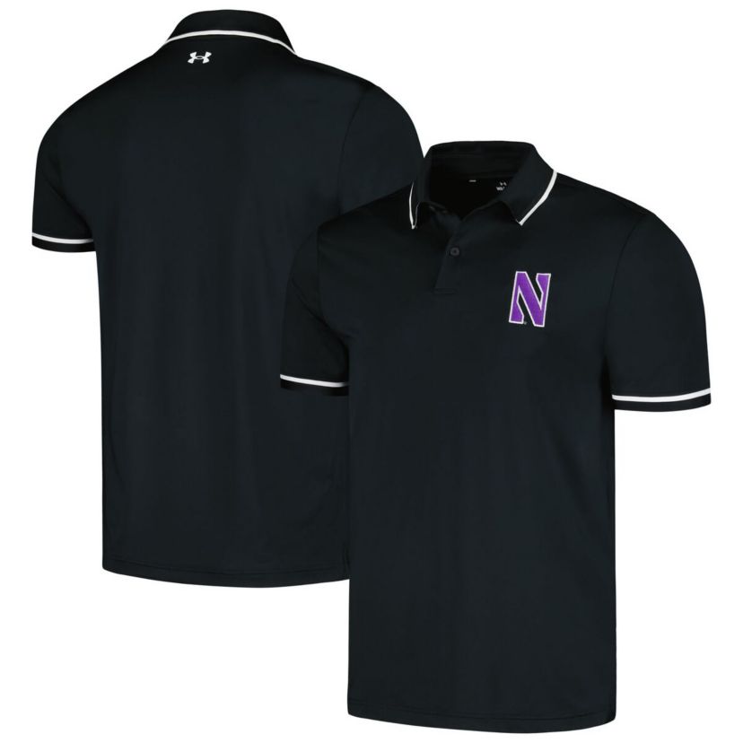 NCAA Under Armour Northwestern Wildcats T2 Tipped Performance Polo