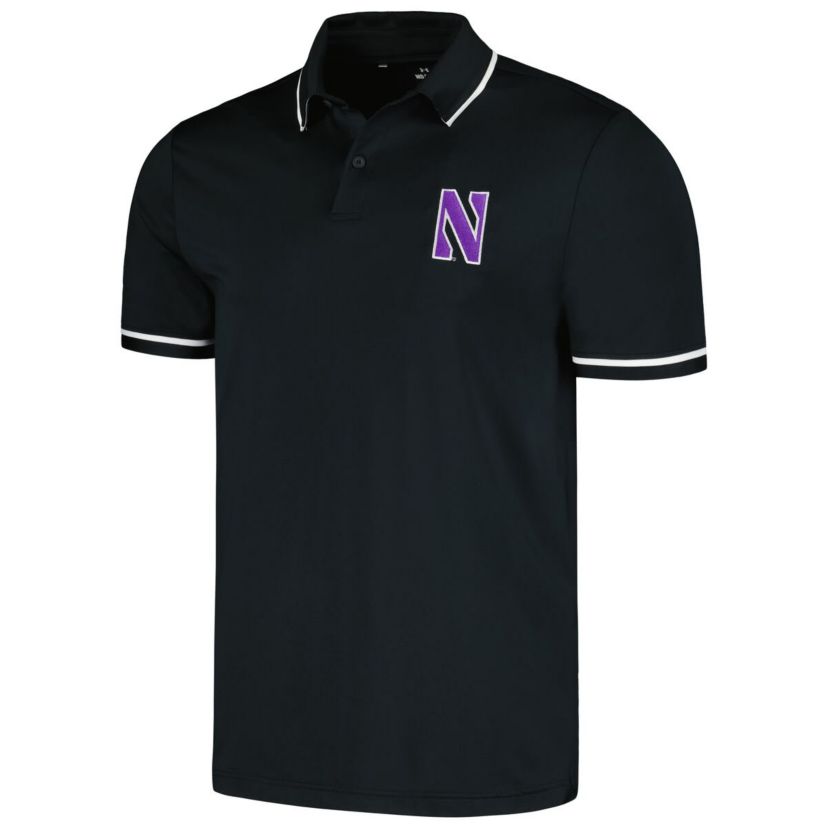 NCAA Under Armour Northwestern Wildcats T2 Tipped Performance Polo