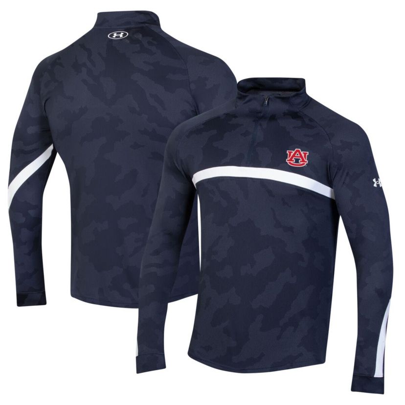 NCAA Under Armour Auburn Tigers Game Day Raglan Quarter-Zip Top