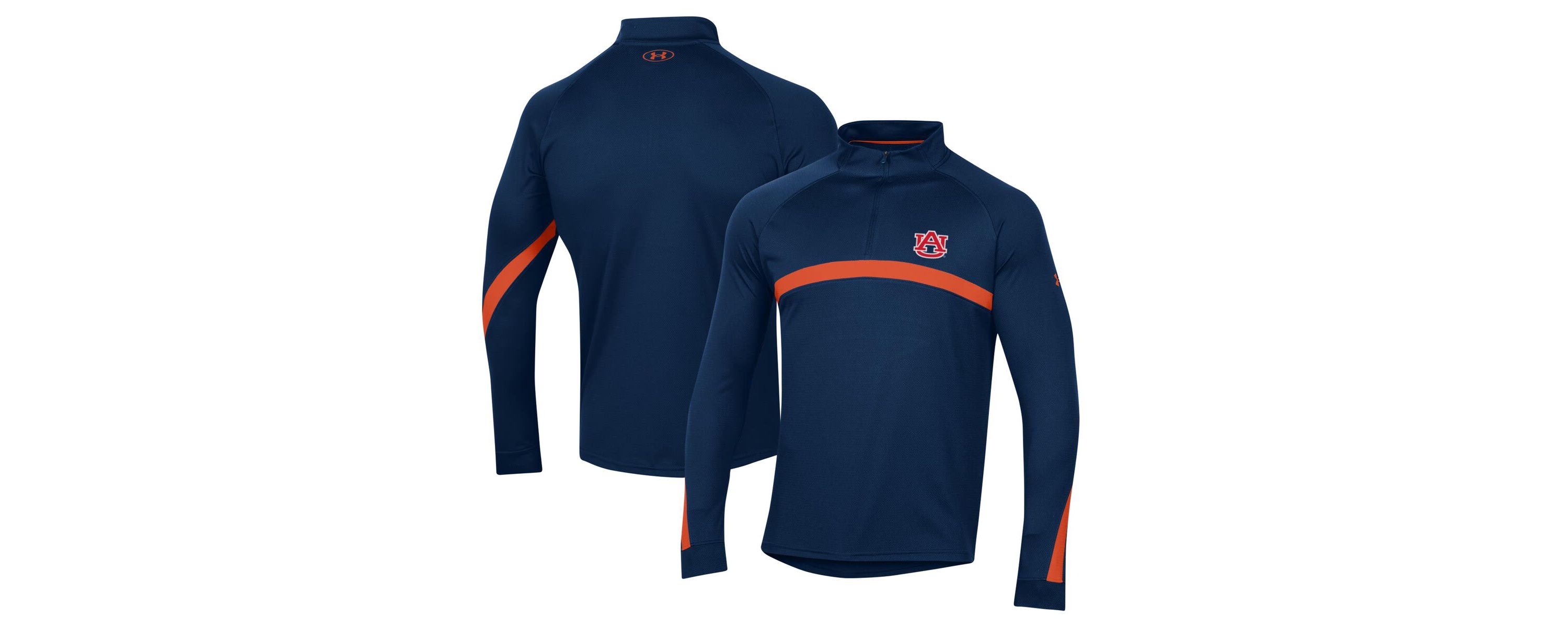 NCAA Under Armour Auburn Tigers Game Day Raglan Quarter-Zip Top