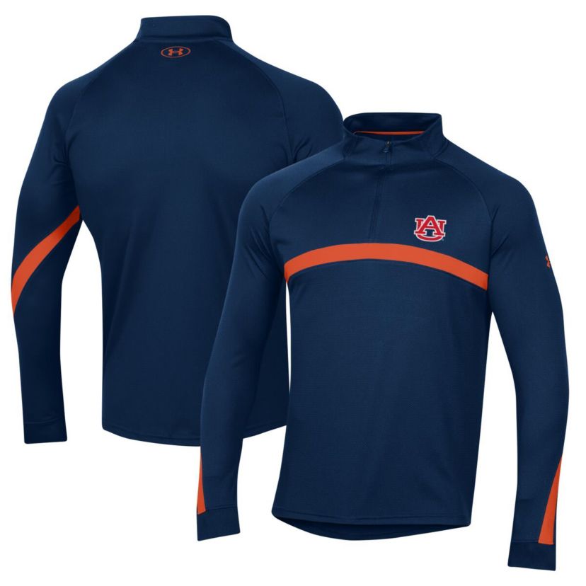 NCAA Under Armour Auburn Tigers Game Day Raglan Quarter-Zip Top
