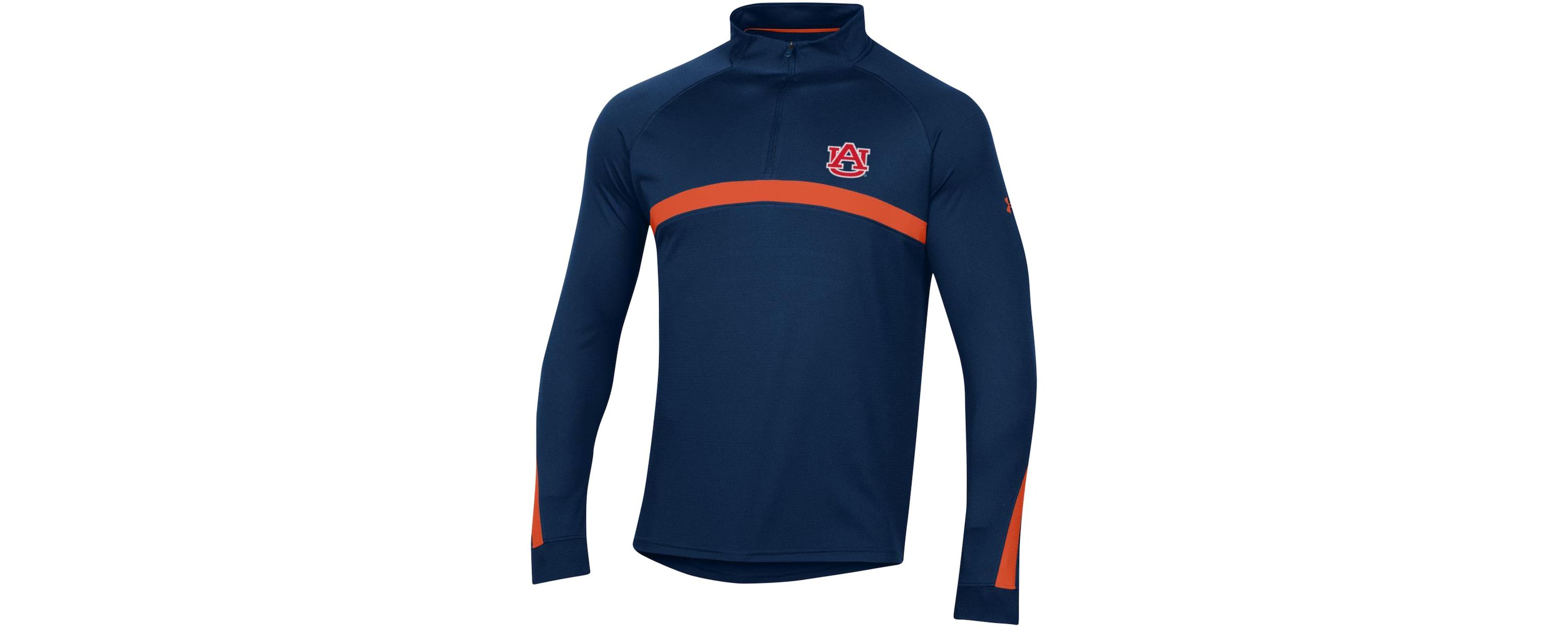 NCAA Under Armour Auburn Tigers Game Day Raglan Quarter-Zip Top