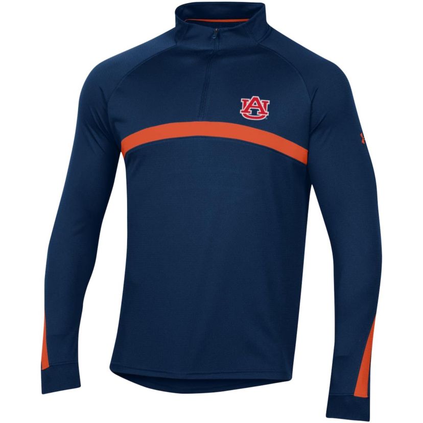 NCAA Under Armour Auburn Tigers Game Day Raglan Quarter-Zip Top