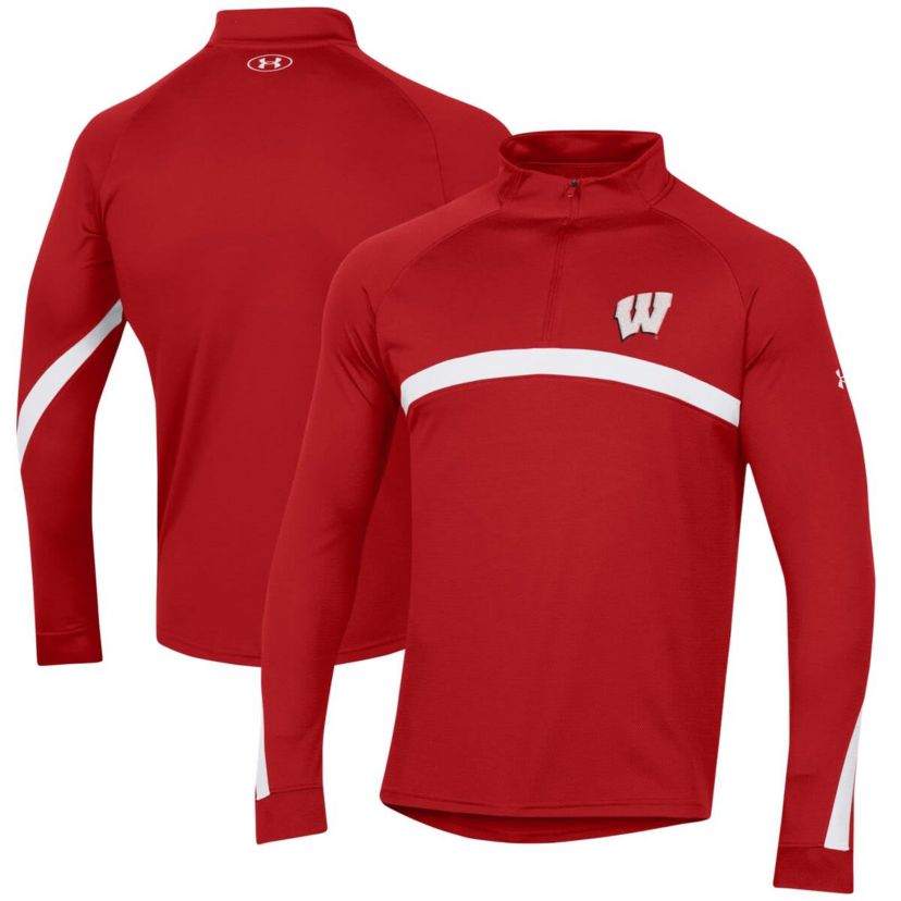 NCAA Under Armour Wisconsin Badgers Game Day Raglan Quarter-Zip Top