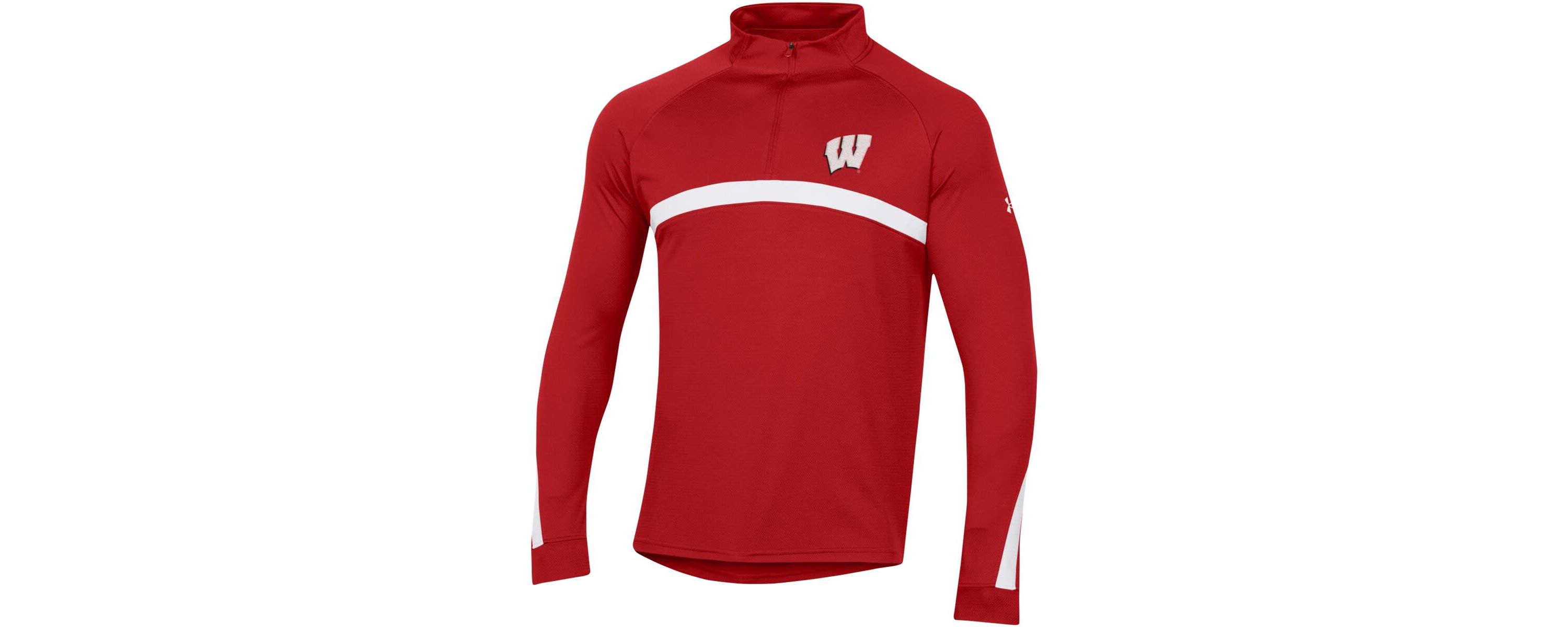 NCAA Under Armour Wisconsin Badgers Game Day Raglan Quarter-Zip Top
