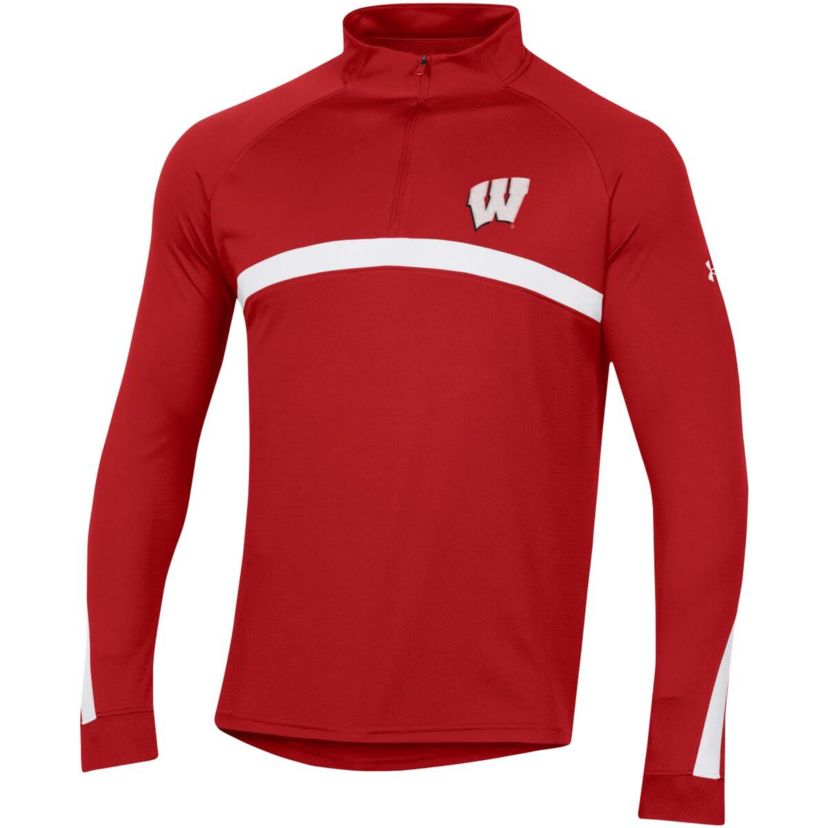 NCAA Under Armour Wisconsin Badgers Game Day Raglan Quarter-Zip Top
