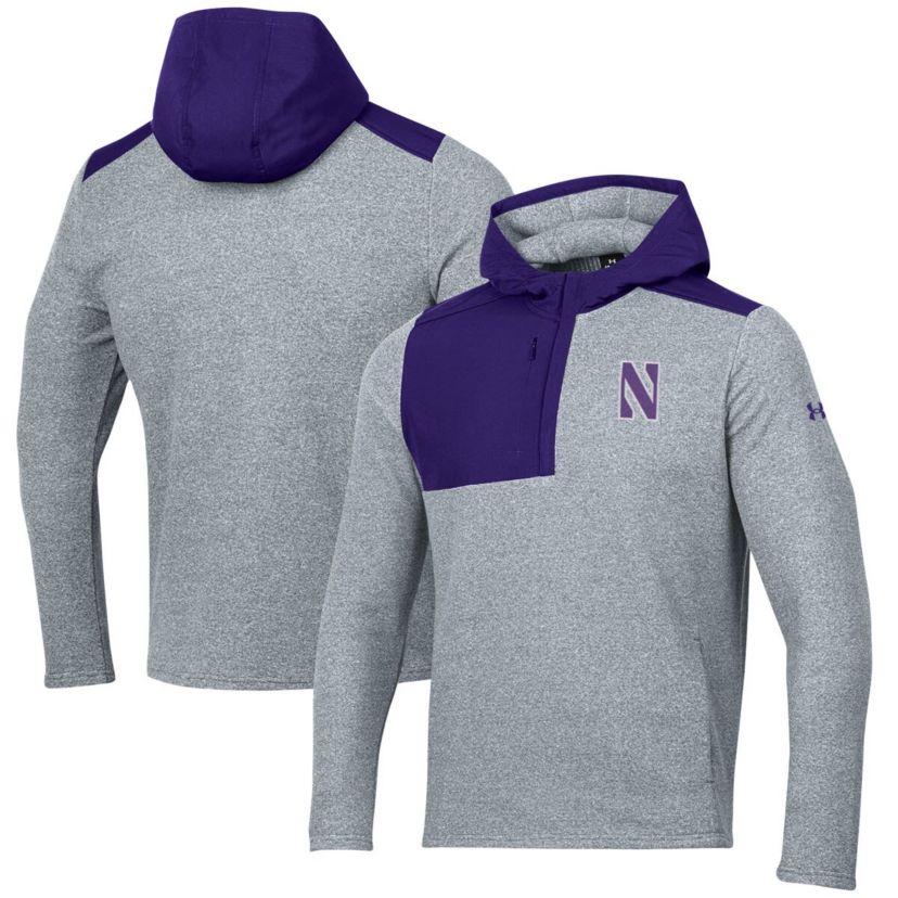 NCAA Under Armour Northwestern Wildcats Survivor Fleece Hoodie Quarter-Zip Jacket
