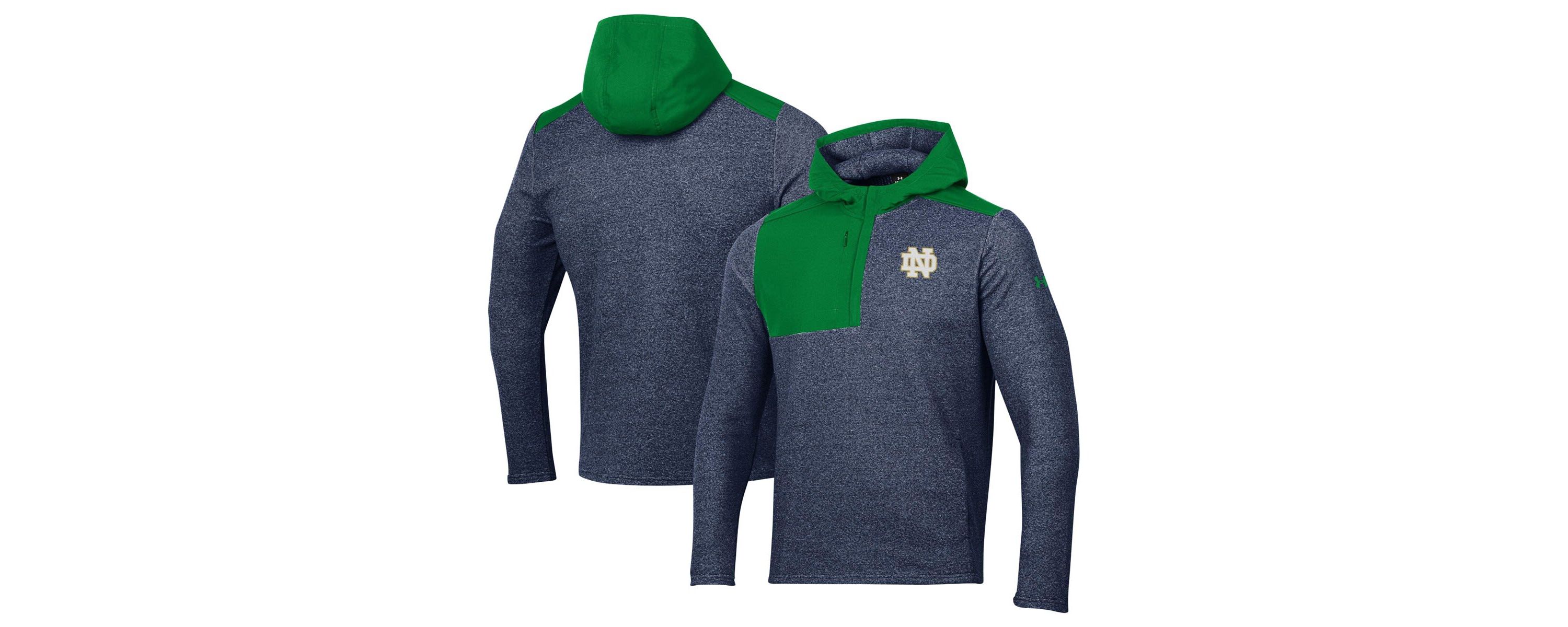NCAA Under Armour Notre Dame Fighting Irish Survivor Fleece Hoodie Quarter-Zip Jacket
