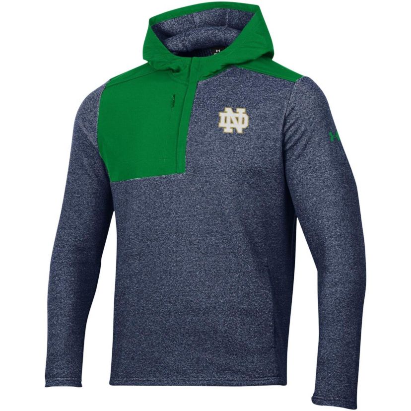 NCAA Under Armour Notre Dame Fighting Irish Survivor Fleece Hoodie Quarter-Zip Jacket