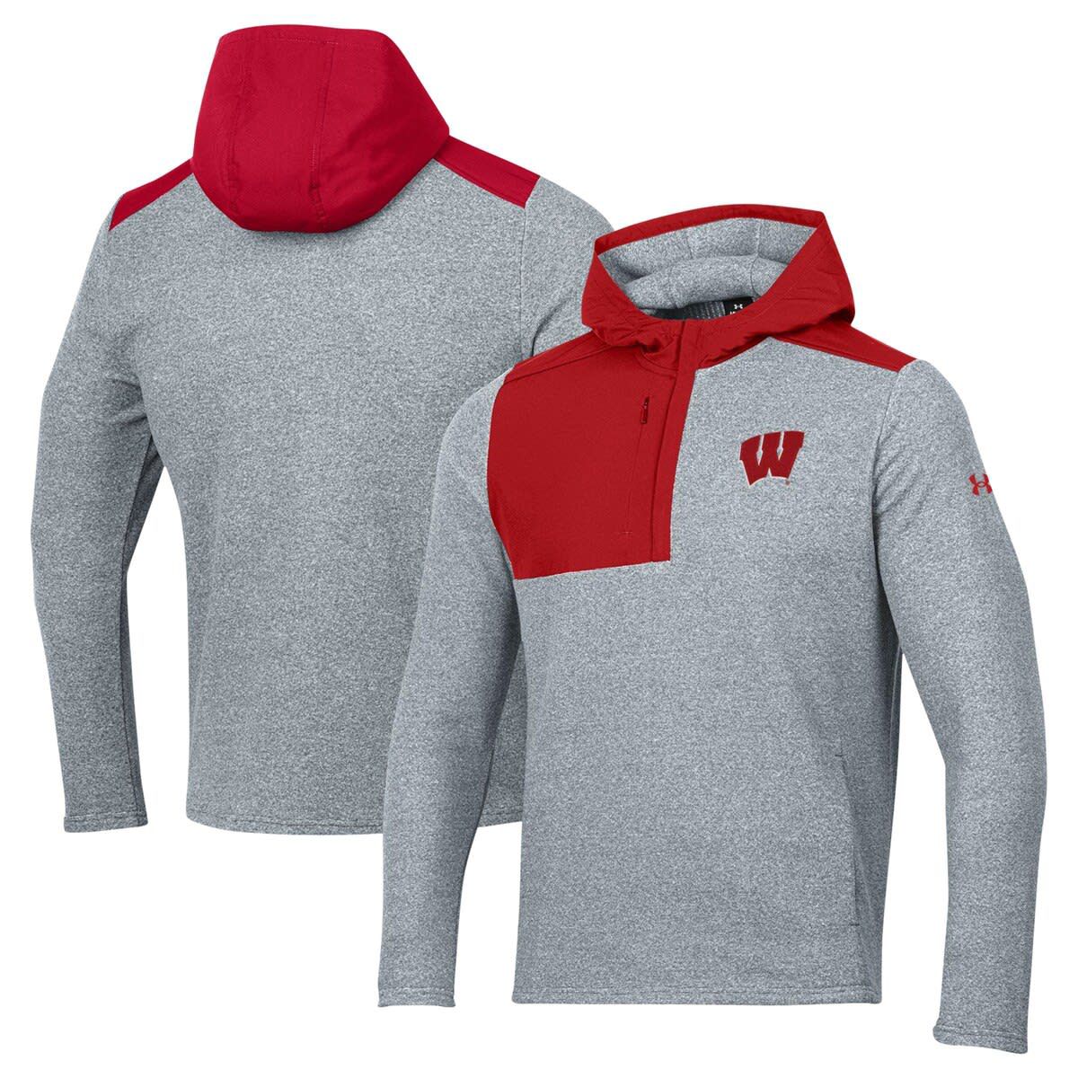 NCAA Under Armour Wisconsin Badgers Survivor Fleece Hoodie Quarter-Zip Jacket