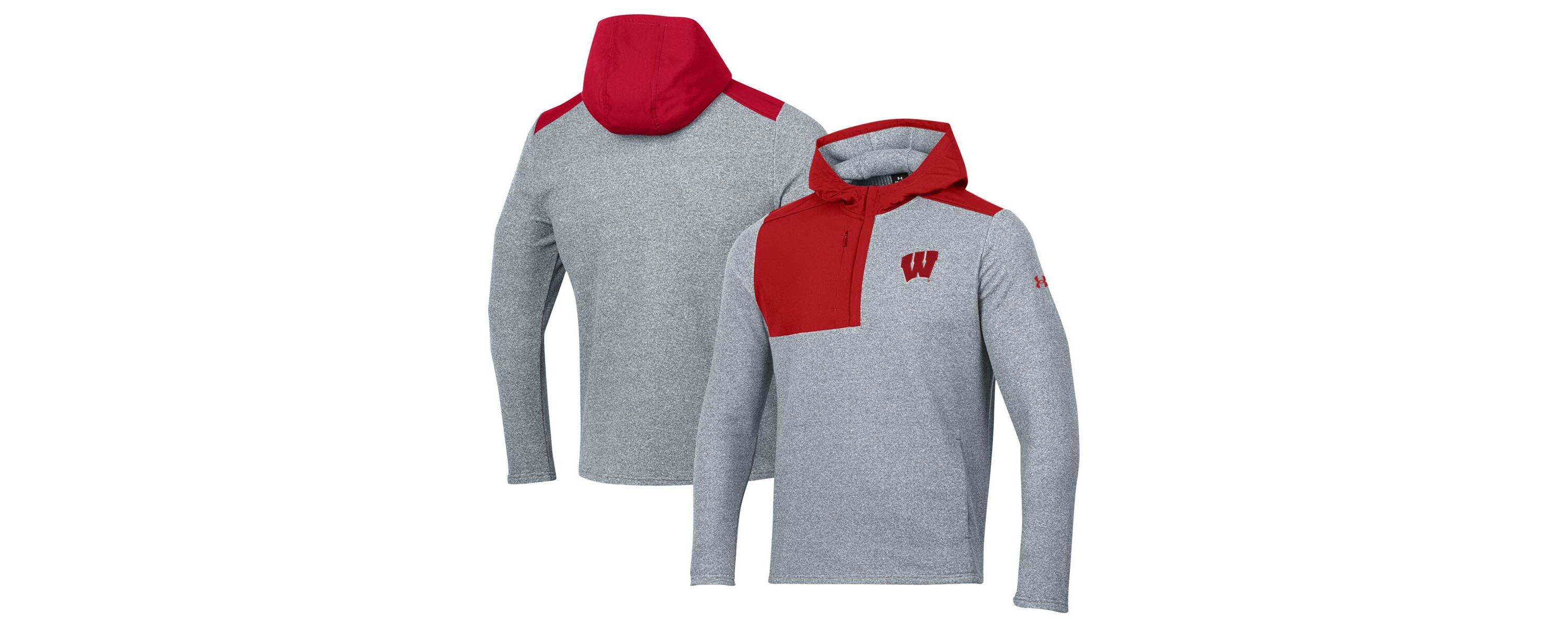 NCAA Under Armour Wisconsin Badgers Survivor Fleece Hoodie Quarter-Zip Jacket