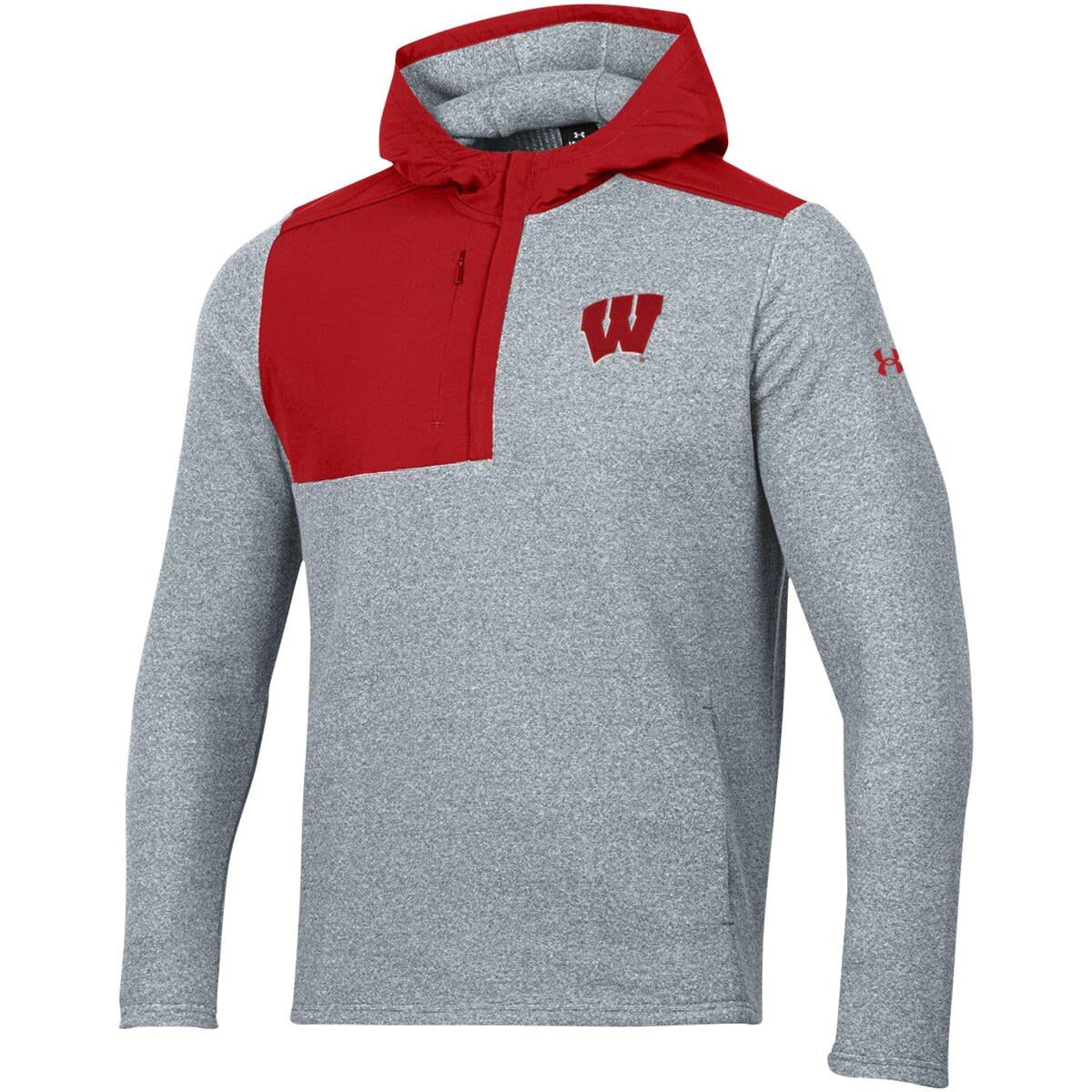NCAA Under Armour Wisconsin Badgers Survivor Fleece Hoodie Quarter-Zip Jacket
