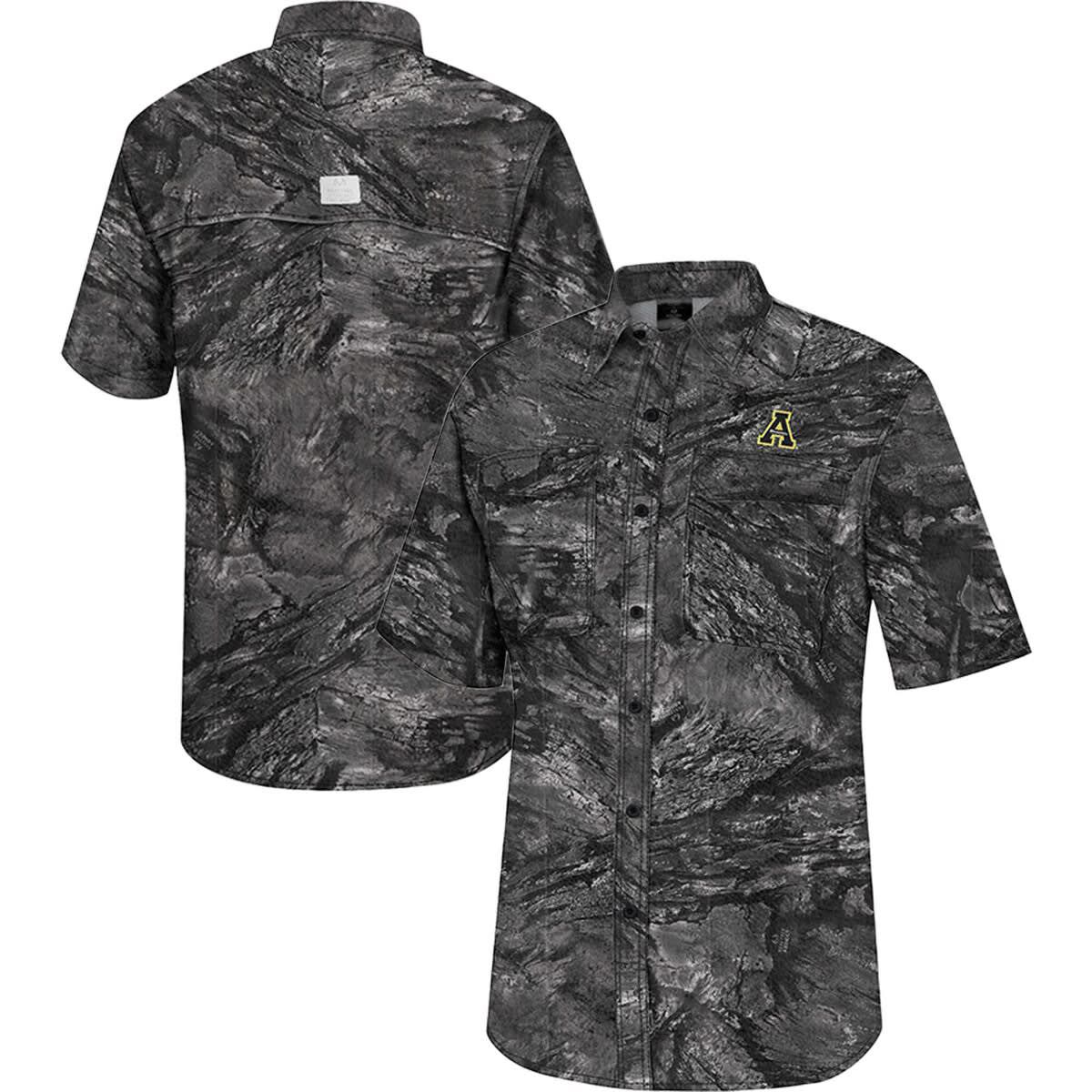 NCAA Appalachian State Mountaineers Realtree Aspect Charter Full-Button Fishing Shirt