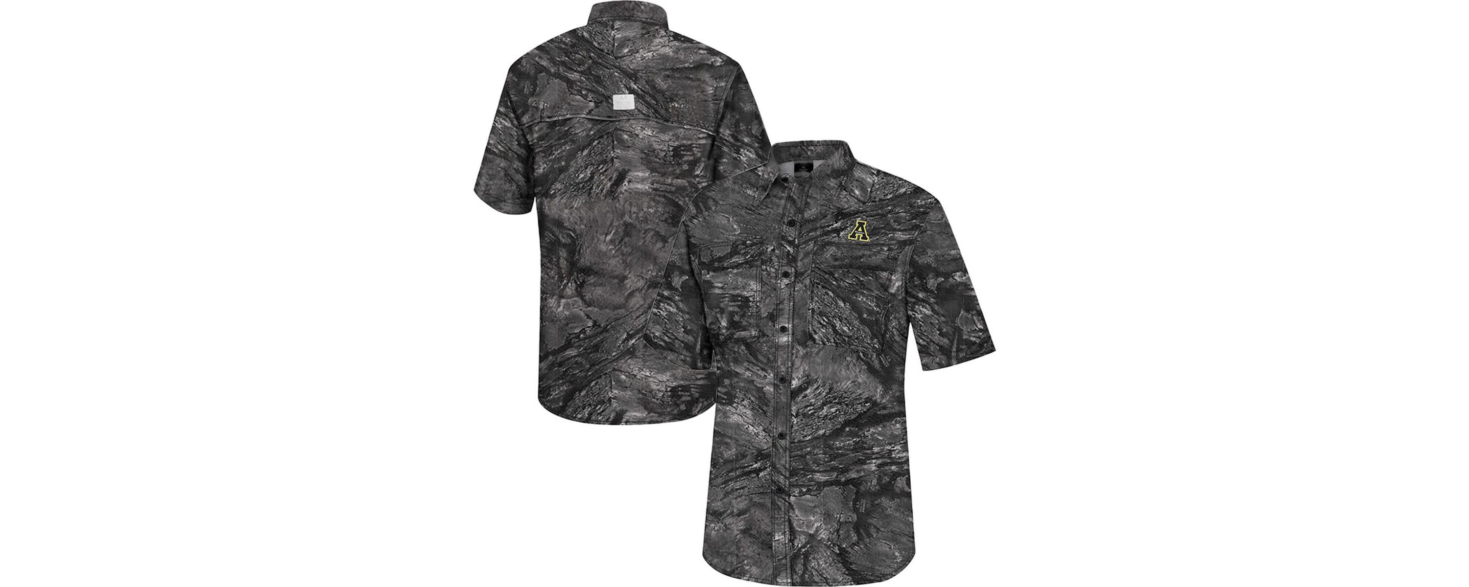 NCAA Appalachian State Mountaineers Realtree Aspect Charter Full-Button Fishing Shirt