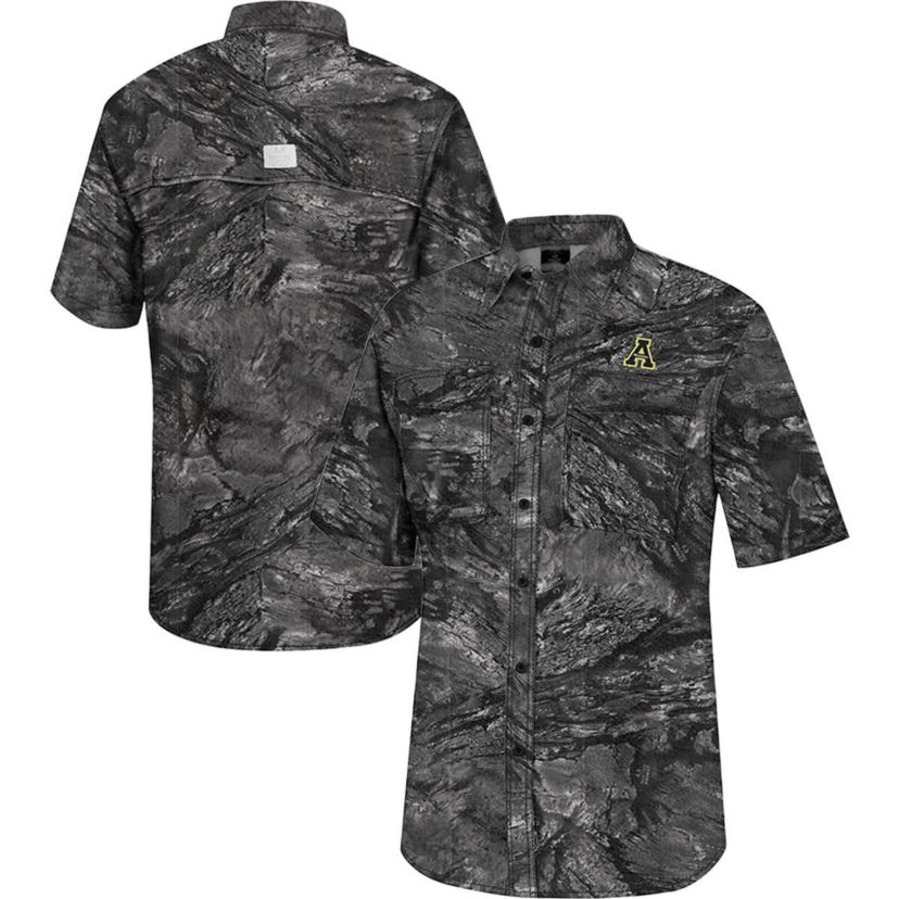 NCAA Appalachian State Mountaineers Realtree Aspect Charter Full-Button Fishing Shirt