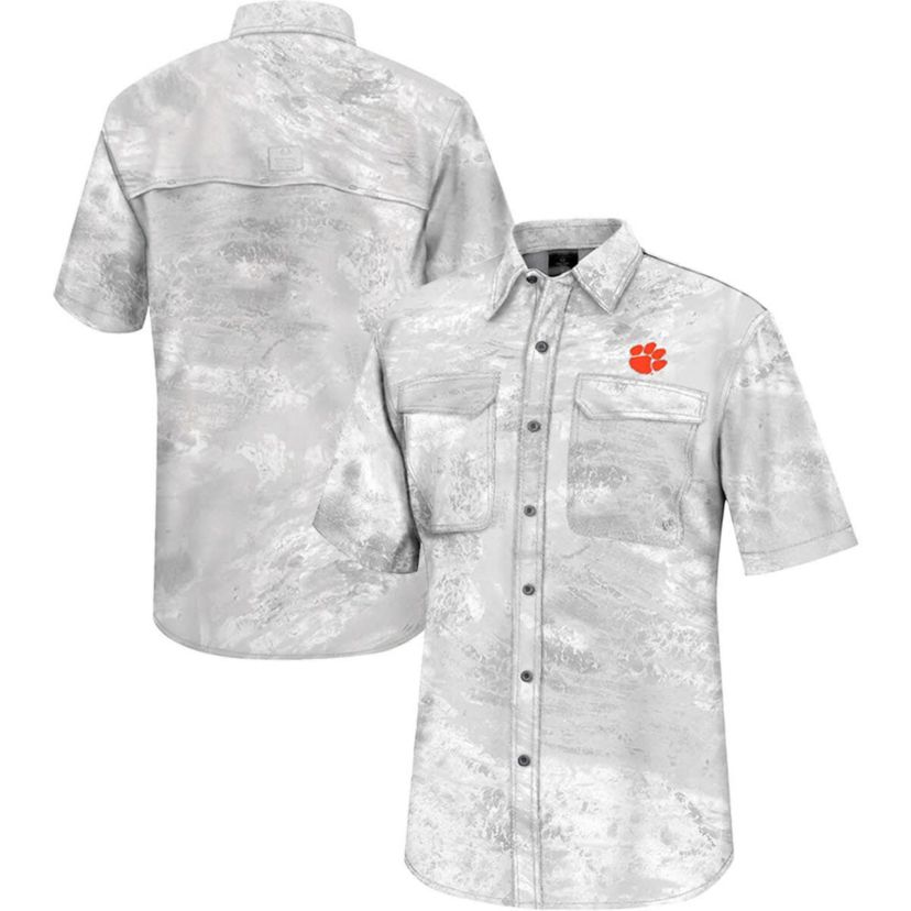 NCAA Clemson Tigers Realtree Aspect Charter Full-Button Fishing Shirt